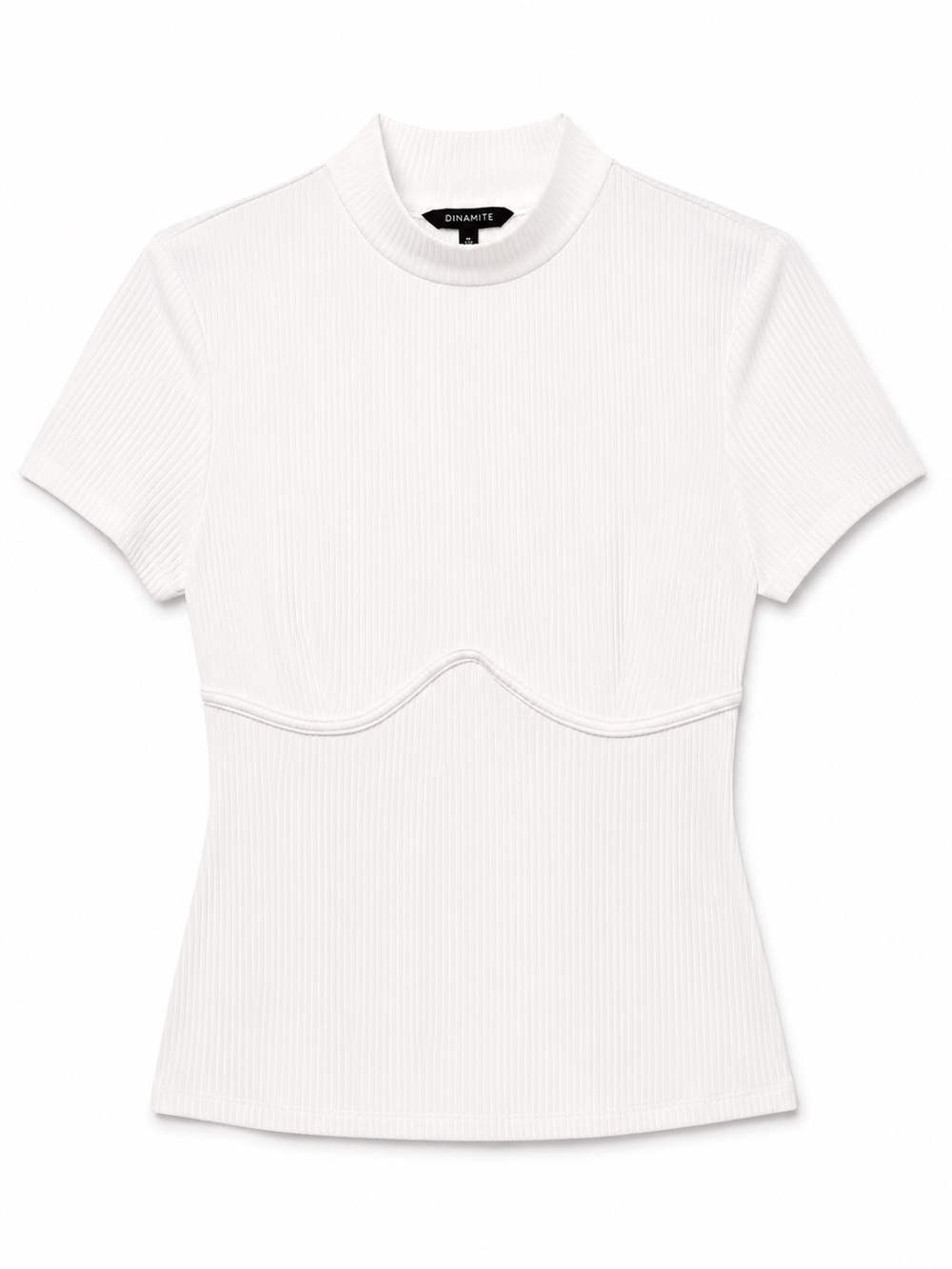 Dynamite Snow White Ribbed Bustier Top | Size M | Brand New With Tags - Picture 2 of 4